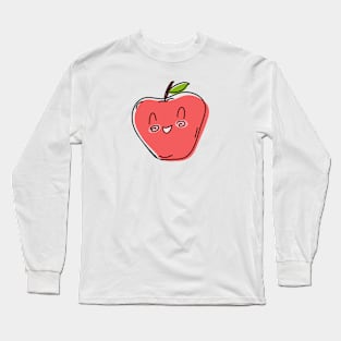 Smiling Apple Cute Drawing Long Sleeve T-Shirt